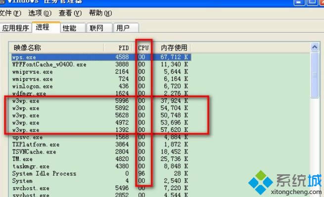 XPϵy(tng)w3wp.exeM(jn)ռCPU(ni)^ôk